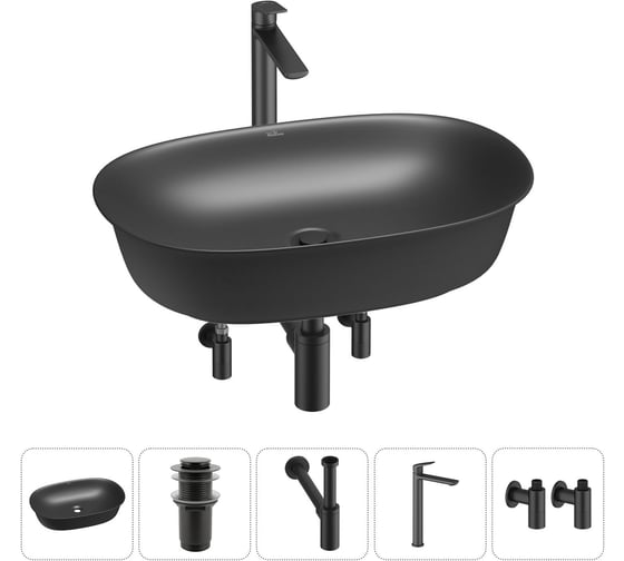 Изображение товара Набор Wellsee 5 в 1 Brillant iCon накладная раковина 60x40 см 20214669R