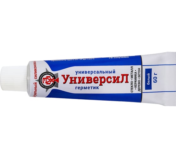 Изображение товара Силиконовый нейтральный универсальный герметик УНИВЕРСИЛ (белый; 60 г) 11214-060