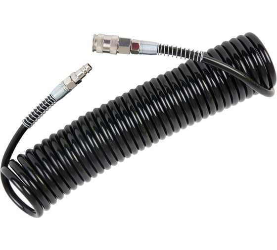 Изображение товара Шланг спиральный пневматический с БРС NBPT 8x5 мм - 6 м, черный 86710