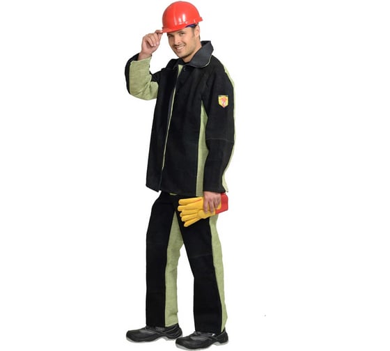 Изображение товара Костюм сварщика брезентовый СИРИУС: куртка, брюки, со спилком (2,7 кв.м) тип Б, р. 104-108/170-176 (ЧЗ) 74858