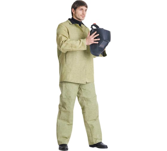 Изображение товара Костюм сварщика брезентовый СИРИУС: куртка, брюки, с налокотниками и наколенниками, р.112-116/170-176 (ЧЗ) 66459