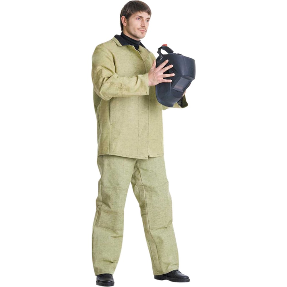 Изображение товара Костюм сварщика брезентовый СИРИУС куртка брюки огнеупорный 182-188 светлый хаки