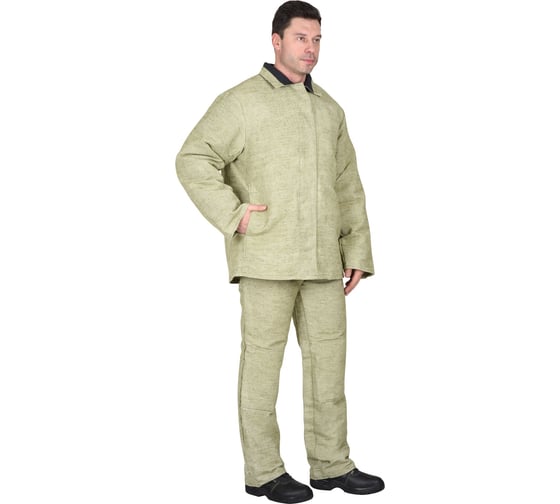 Изображение товара Костюм сварщика брезентовый зимний: куртка, брюки, р.120-124/170-176 (ЧЗ) 17628