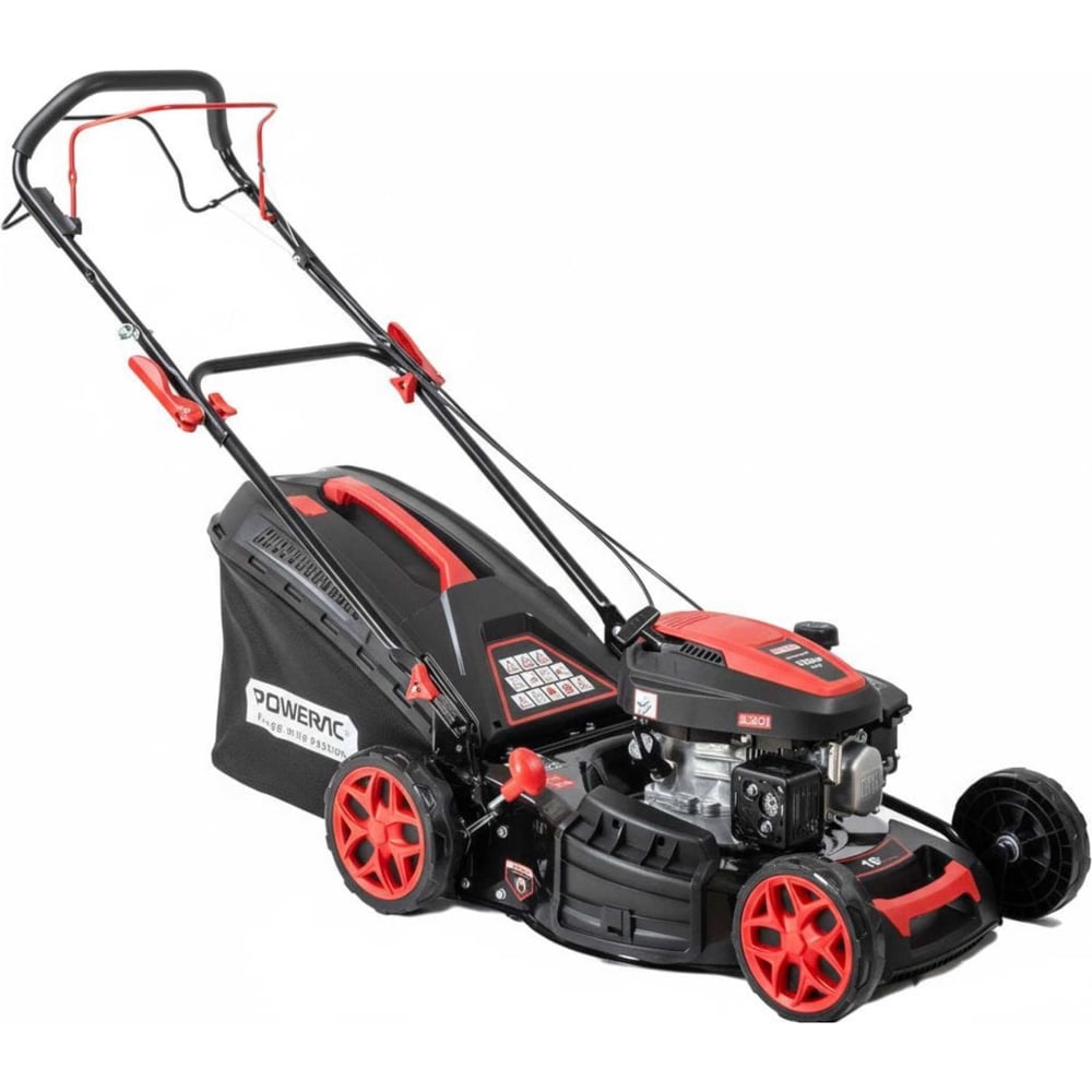 Изображение товара Бензиновая самоходная газонокосилка с травосборником 50 л, 150 см³, 3,5 л.с. POWERAC PM46S-C-D150