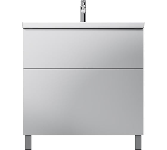 Изображение товара База с раковиной AM.PM Gem напольная, 80 см, 2 ящика push-to-open, цвет белый гля M90-FSX0802WG-WCC0802WG