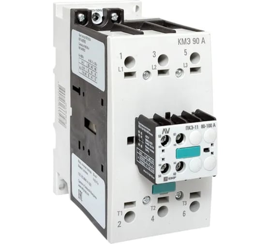 Изображение товара Комплект КМЭ EKF 90А 400В АС с дополнительными контактами 1НО+1НЗ AVERES ctr-s-90-00-400-av-22
