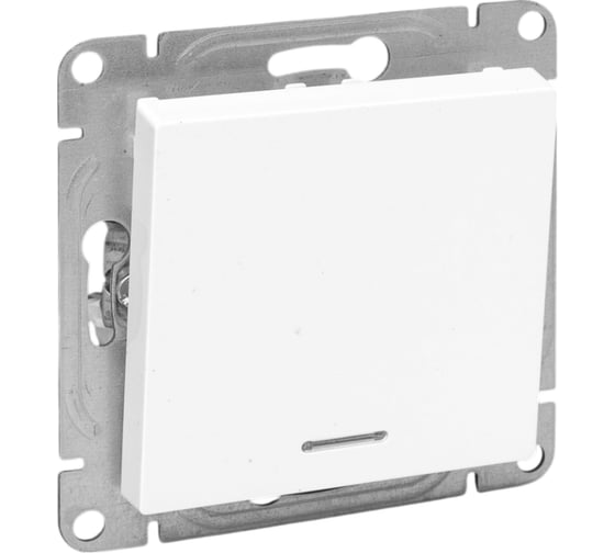 Изображение товара Механизм выключателя EKF, одноклавишный, с подсветкой, белый Эпика UP1-SWW-14