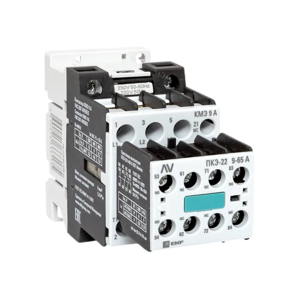 Изображение товара Комплект КМЭ EKF 9А 1NC 400В АС с дополнительными контактами 2НО+2НЗ AVERES ctr-s-9-01-400-av-22