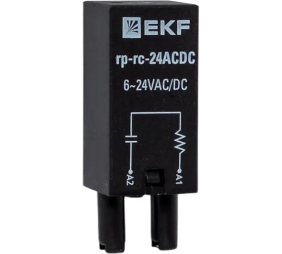 Изображение товара Модуль защитный EKF RC 6-24В AC/DC для промежуточных реле RP AVERES rp-rc-24ACDC