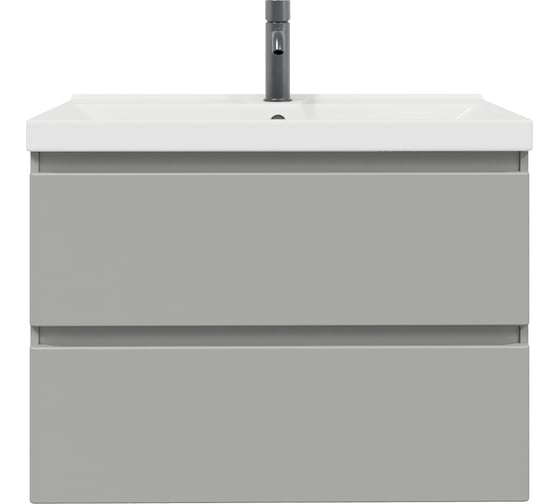 Изображение товара Тумба с раковиной RUVANN STELLO 80 + Фест 80 в ванную подвесная, грей Т.STELLO-GR.П-80П-KIT-FES