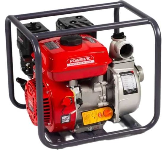 Изображение товара Мотопомпа бензиновая, поверхностный насос Powerac 50 мм, 7 л.с, 500 л/мин, PRWP20