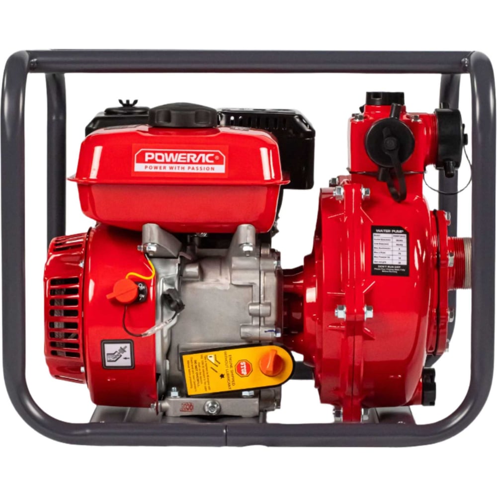 Изображение товара Мотопомпа бензиновая Powerac 50/50-40-40 мм 7 л.с 300 л/мин PRWP20H2