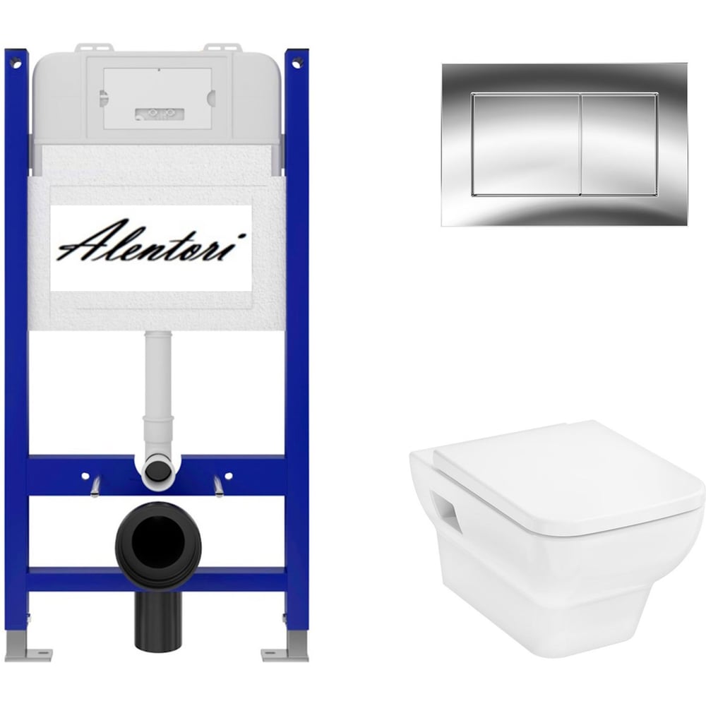 Изображение товара Комплект Alentori: инсталляция и унитаз с микролифтом