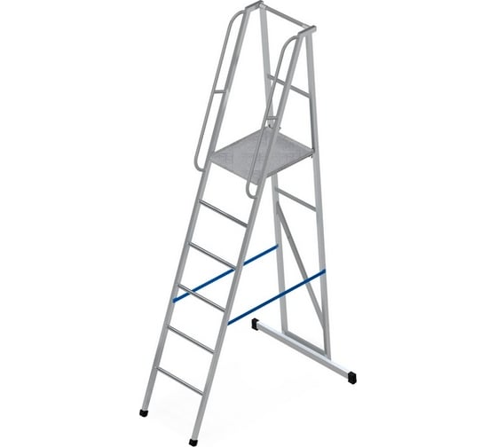 Изображение товара Лестница-платформа MEGAL фиксированной высоты - ЛПФВА Н=1.5-4 с траверсой 040703