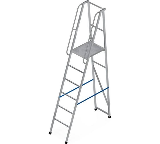 Изображение товара Лестница-платформа MEGAL фиксированной высоты - ЛПФВА Н=1.5-2 с резиновыми башмаками 040503