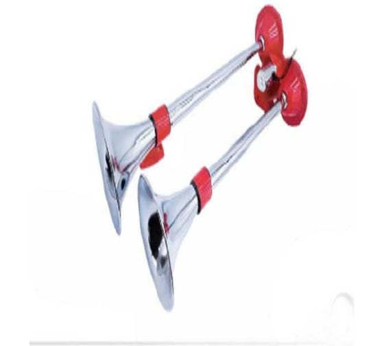 Изображение товара Сигнал воздушный Крал 2 рожковый круглое, 540/640мм 12/24V, Хром, 120db 6312