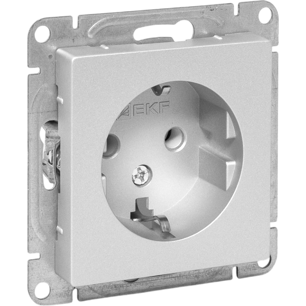 Изображение товара Механизм розетки EKF 16А с заземлением алюминий серия Эпика UP1-SOA-110