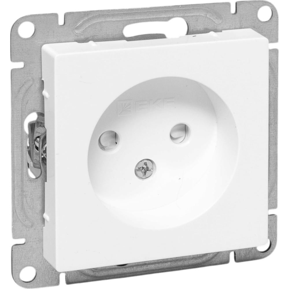 Изображение товара Механизм розетки EKF 16А без заземления со шторками белый UP1-SOW-101