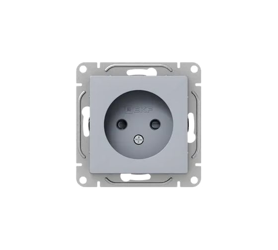 Изображение товара Механизм розетки EKF 16А, без заземления, со шторками, алюминий Эпика UP1-SOA-101