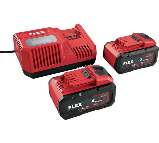 Изображение товара Комплект из двух аккумуляторов и зарядного устройства FLEX P-Set 18-88 R 533175
