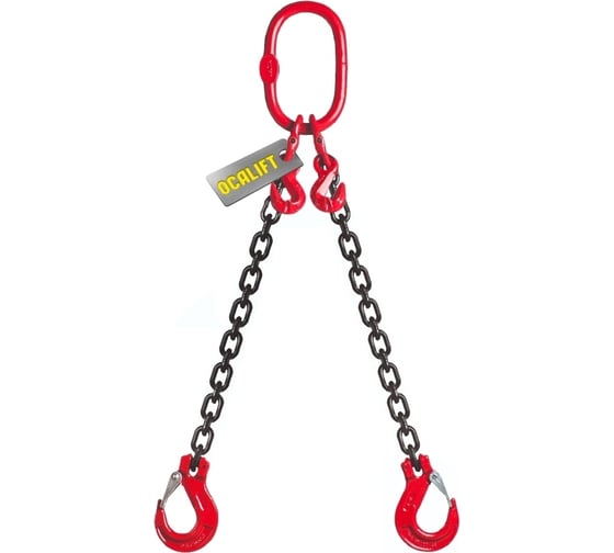 Изображение товара Цепной строп OCALIFT 2СЦ 2,8т 4м с укоротителями двухветвевой цепь глазированная 8x24 T8 G80 2sc2800t4hf