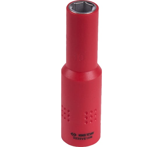 Изображение товара Головка торцевая глубокая диэлектрическая шестигранная (10 мм; 3/8") KING TONY 3235VE10M