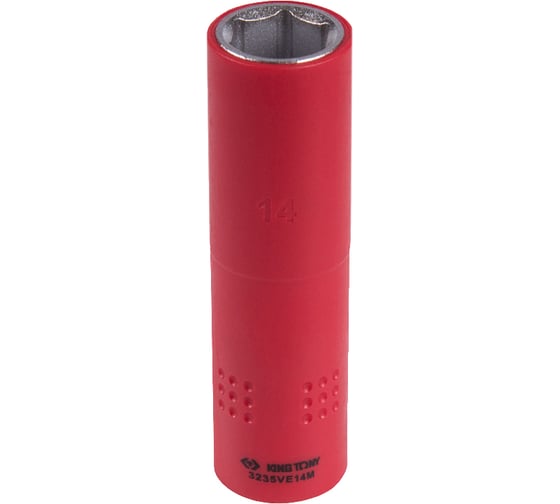 Изображение товара Головка торцевая глубокая диэлектрическая шестигранная (14 мм; 3/8") KING TONY 3235VE14M