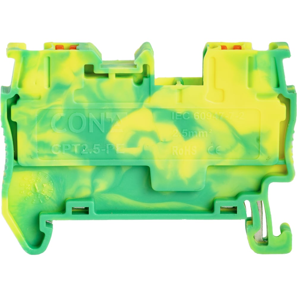 Изображение товара Клемма защитного провода CONTA CPT 2.5-PE-50, 50 шт для DIN-рейки