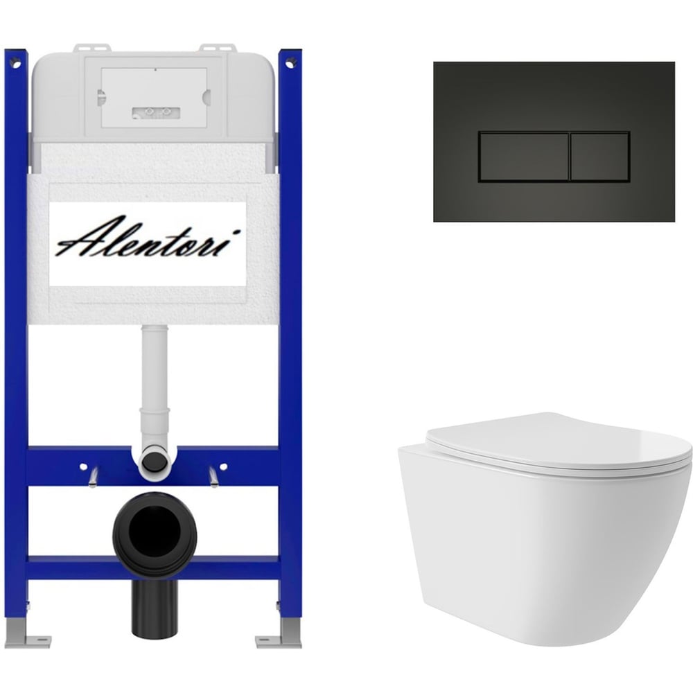 Изображение товара Инсталляция для унитаза Alentori SISTEMA 50 с антивсплеском и микролифтом