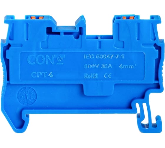 Изображение товара Клемма проходная CONTA CPT 4 BLUE-50, 4 кв.мм., PUSH-IN, упаковка 50шт 00-00013075