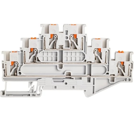 Изображение товара Трехъярусная клемма с пружинным зажимом CONTA CPT 2.5-3L GRAY-50, PUSH-IN, упаковка 50 шт 00-00013110