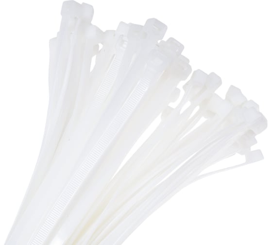 Изображение товара Нейлоновые хомуты для проводов FIT белые, 100 шт., 7,6х400 мм 60382
