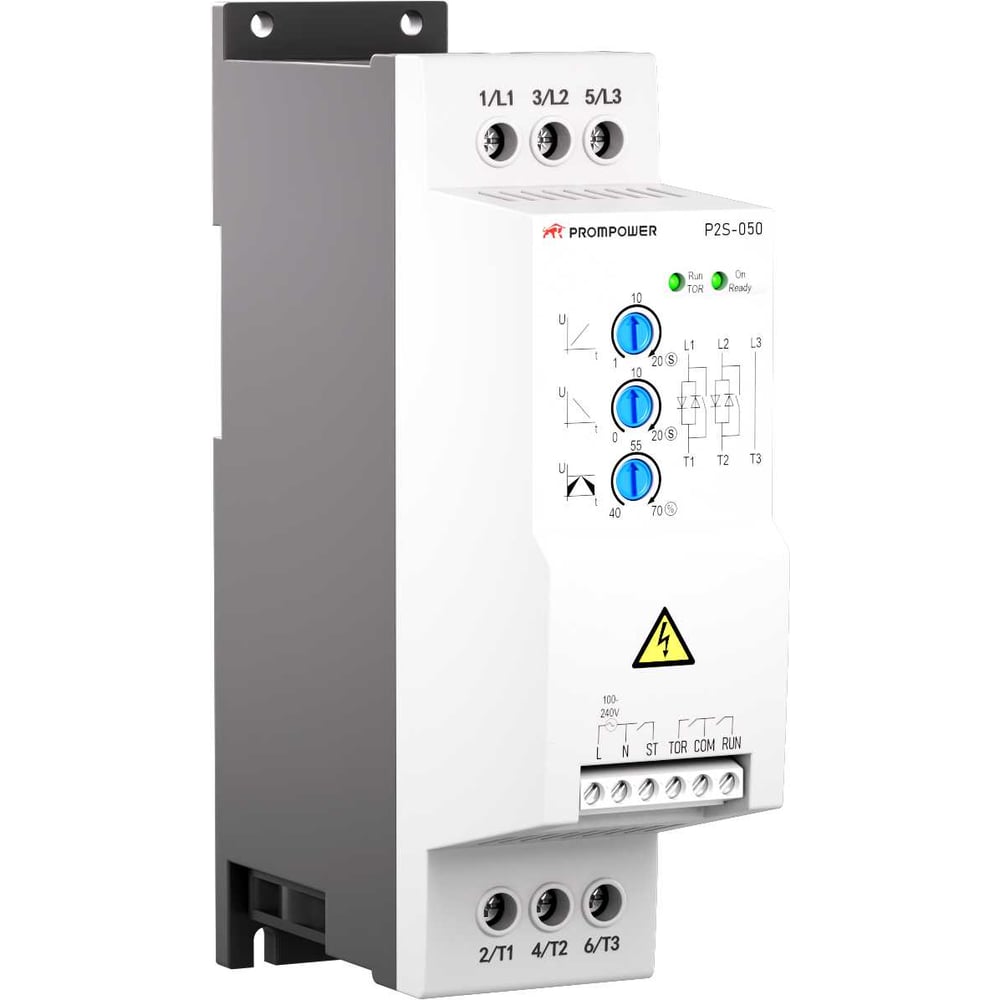 Изображение товара Устройство плавного пуска Prompower P2S-050-4-11-A, напряжение 400 B, мощность 11 кВт, 25А P2S050411A Изображение товара Устройство плавного пуска Prompower P2S-050-4-11-A, напряжение 400 B, мощность 11 кВт, 25А P2S050411A