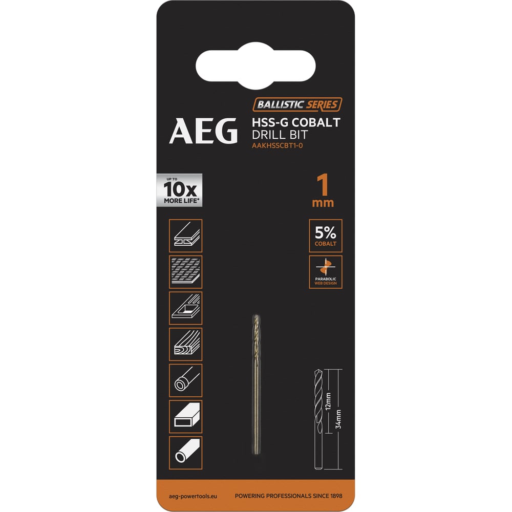 Сверло AEG поддержка металл в пластике д11 180 см 5 шт