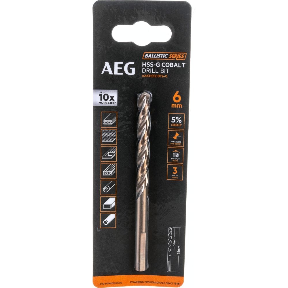 Сверло AEG нож ремесленный косая заточка 30 градусов правая заточка