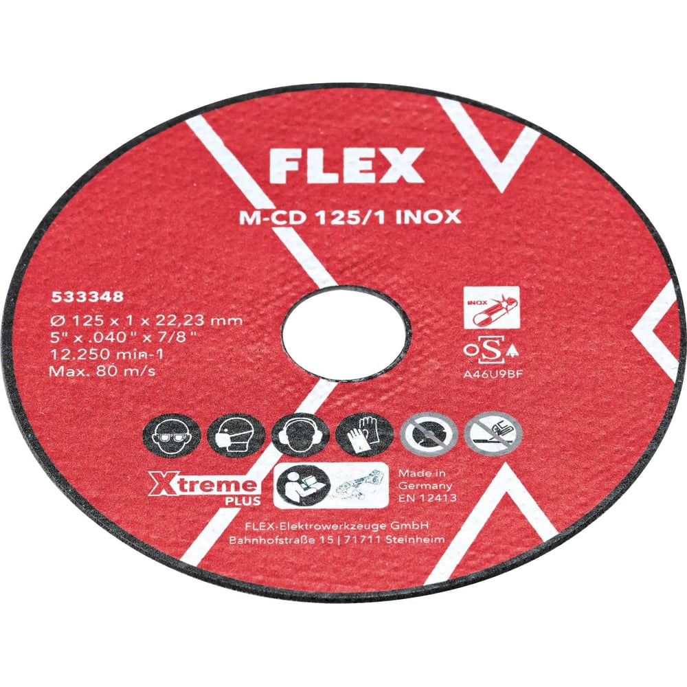 Изображение товара Набор отрезных дисков FLEX M-CD 125/1 INOX 10VE 125 мм для УШМ (10 шт. в упак.) 533348