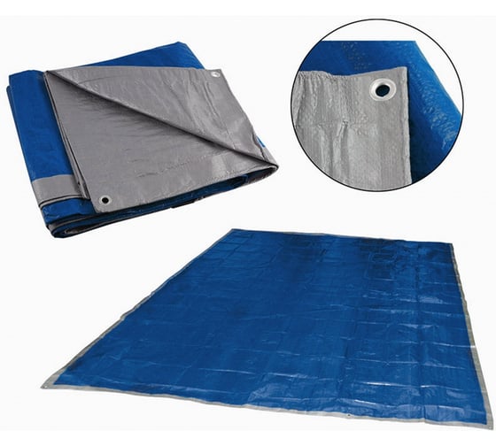 Изображение товара Тент хозяйственный универсальный Ecos T-4_5 размер: 4_5 м, плотность: 60г/м2 (синий) 109775