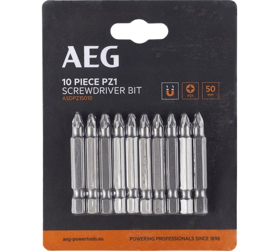 Изображение товара Биты 10 шт, PZ1, 50 мм AEG ASDPZ15010 4932479512