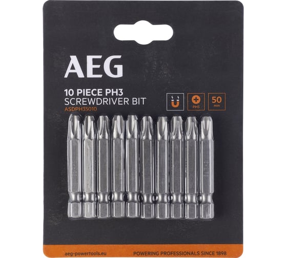 Изображение товара Биты 10 шт, РН3, 50 мм AEG ASDPH35010 4932479514