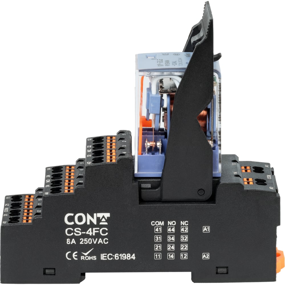 Изображение товара Четырехконтактный релейный модуль CONTA CR-230-4FC-10 220V, DIN-рейка, IP20, 4 контакта
