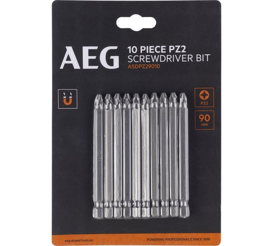 Изображение товара Биты 10 шт, PZ2, 90 мм AEG ASDPZ29010 4932479518