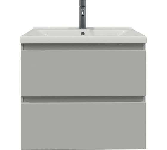 Изображение товара Тумба с раковиной RUVANN STELLO 60 + Миранда 60 в ванную подвесная, грей Т.STELLO-GR.П-60П-KIT-MIR