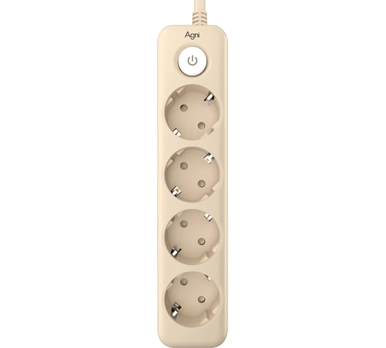 Изображение товара Сетевой фильтр AGNI плоский, 4 розетки, c кабелем 2 м, слоновая кость TP-FD4E-2m-ivory