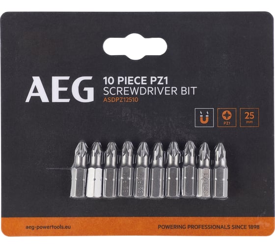 Изображение товара Биты 10 шт, PZ1, 25 мм AEG ASDPZ12510 4932479523