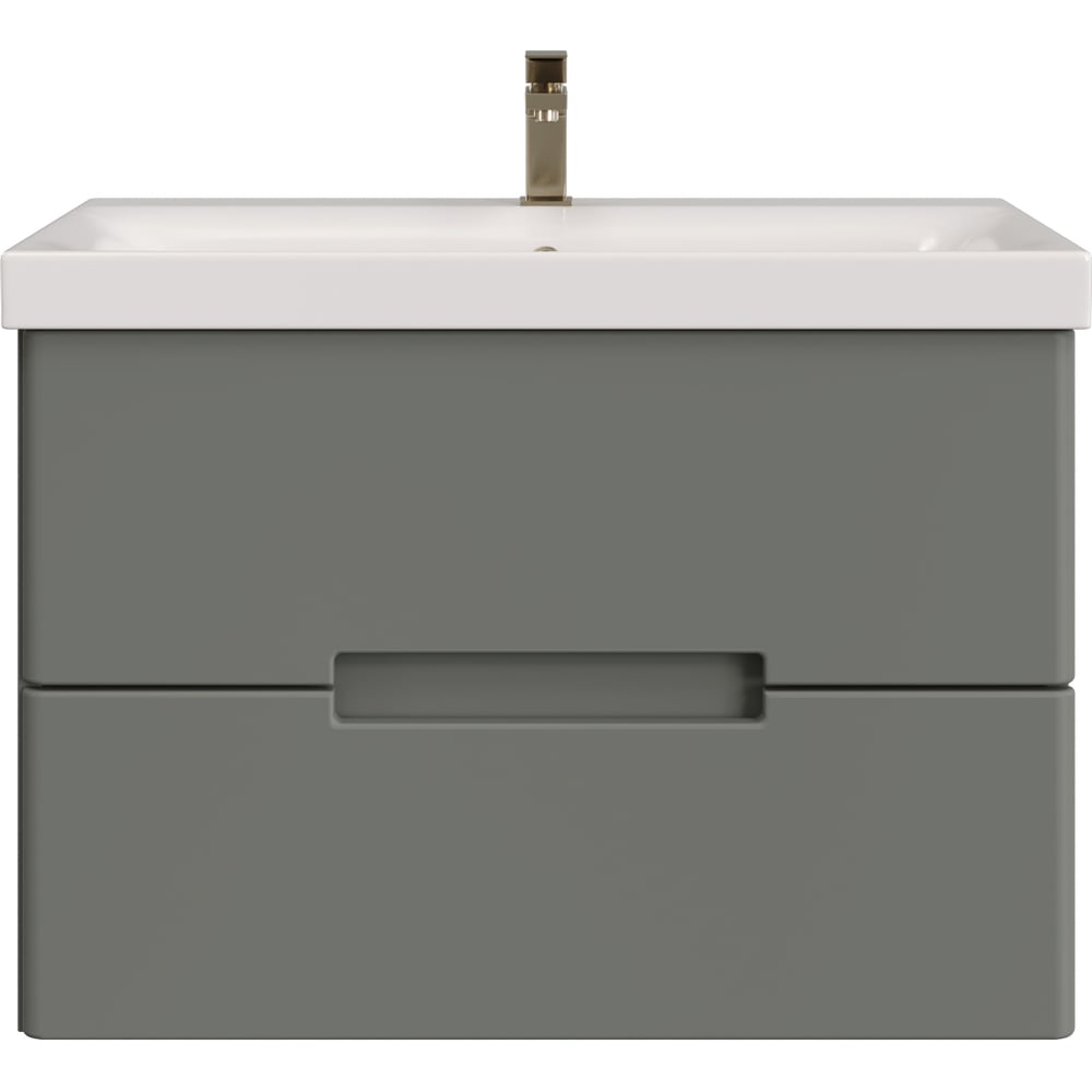 Изображение товара Тумба с раковиной RUVANN YUVA 80 + Moduo 80 современная подвесная для ванной