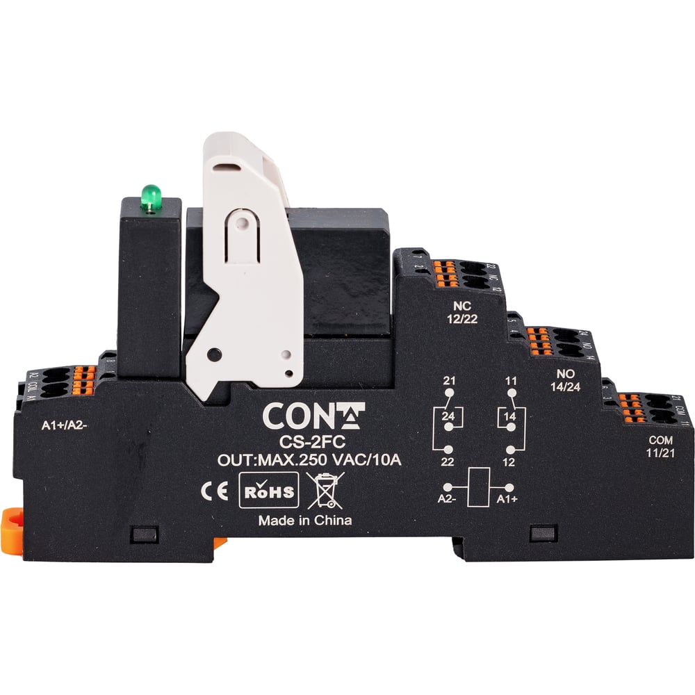 Изображение товара Двухконтактный релейный модуль CONTA CR-024-2FC-10 24VDC 8А на DIN-рейку