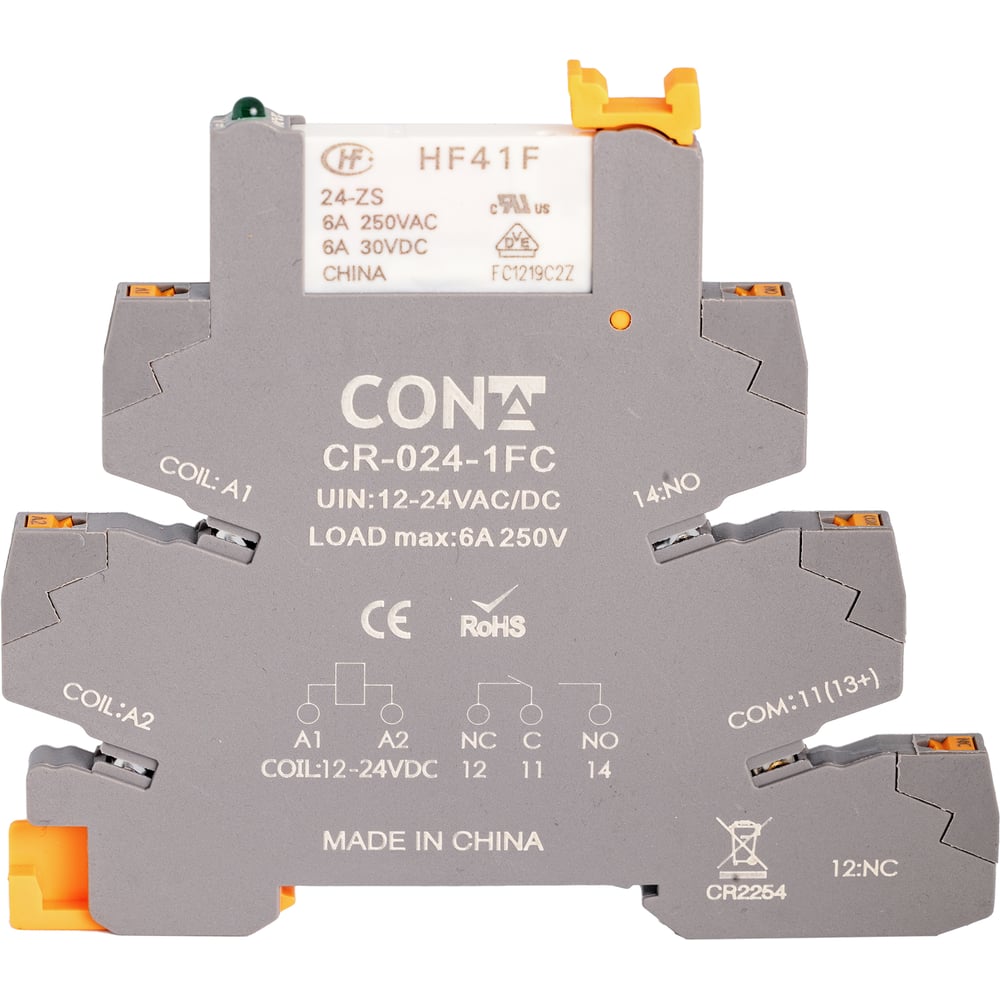 Изображение товара Одноконтактный релейный модуль CONTA CR-024-1FC-10 24VDC на DIN-рейку