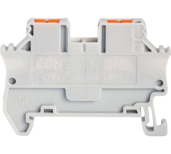 Изображение товара Проходные клеммы с пружинным зажимом PUSH-IN CONTA CTV 2.5 GRAY-100, (упак 100 шт) 00-00013136