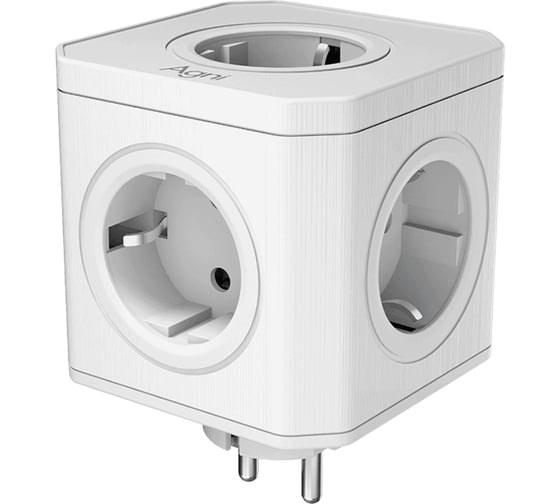 Изображение товара Тройник для розетки AGNI 5 розеток 220, белый TP-VE5E-white
