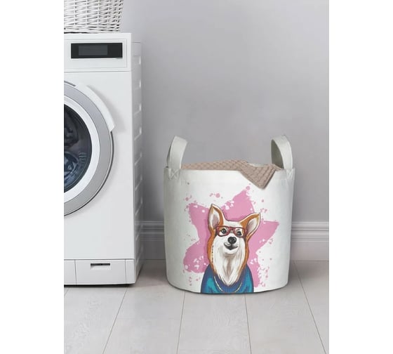 Изображение товара Корзина для хранения вещей JoyArty  Стильный корги 35x35 см  gaba_385294_S